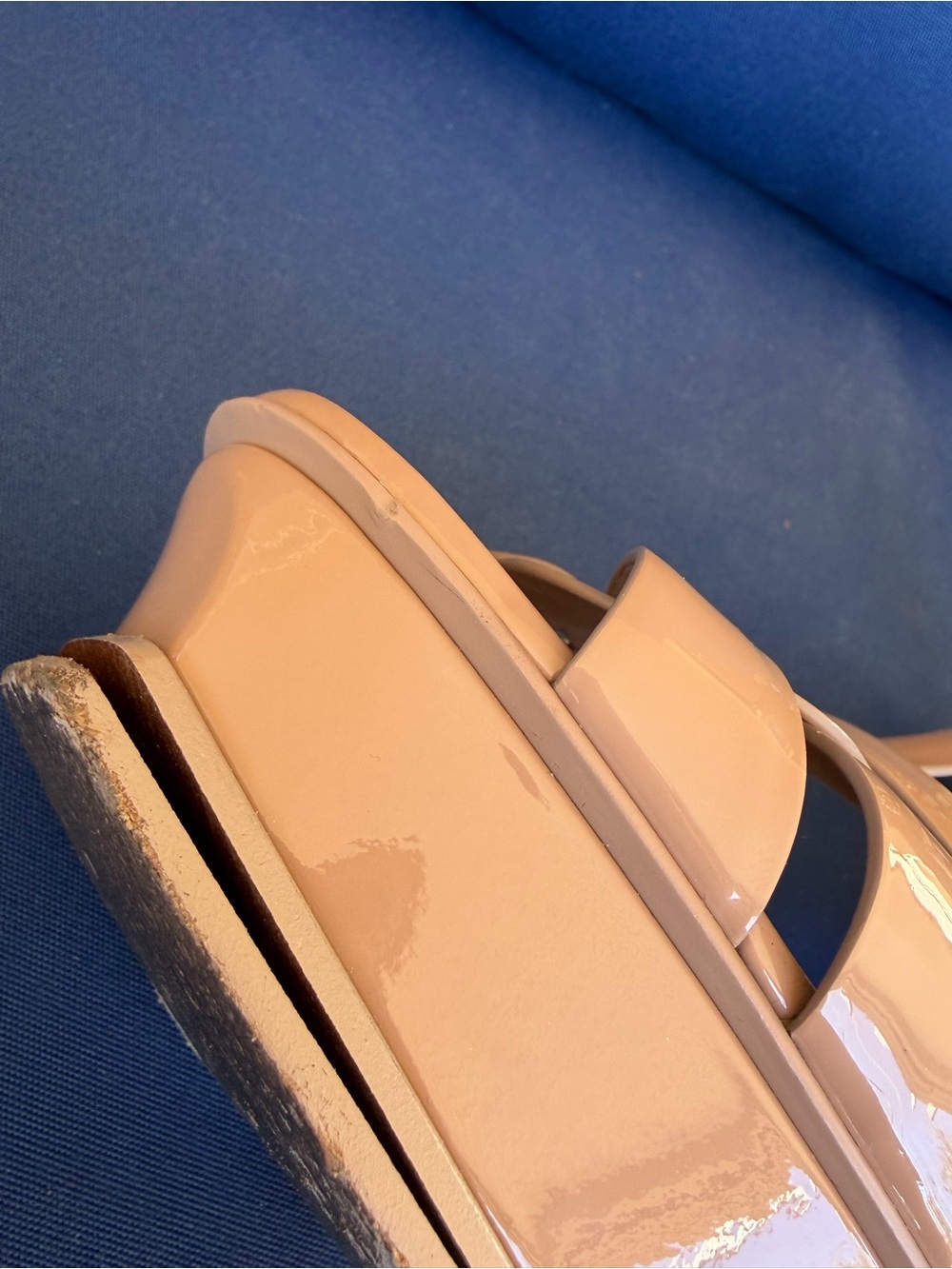 Saint Laurent Tribute 105 Nude Patent Leather Platform Sandal Heels YSL Size 41 - Picture 12 of 16